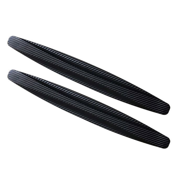 2Pcs Carbon Fiber Texture Car SUV Bumper Edge Guard-Black