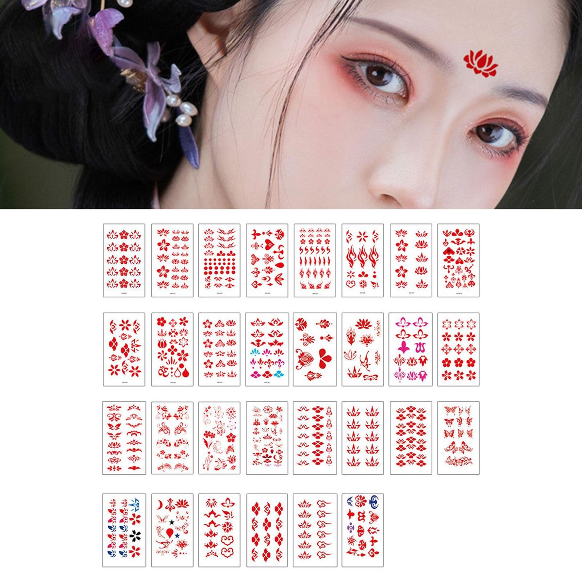 30Pcs Face Stickers Face Jewels 3D For Makeup Stickers
