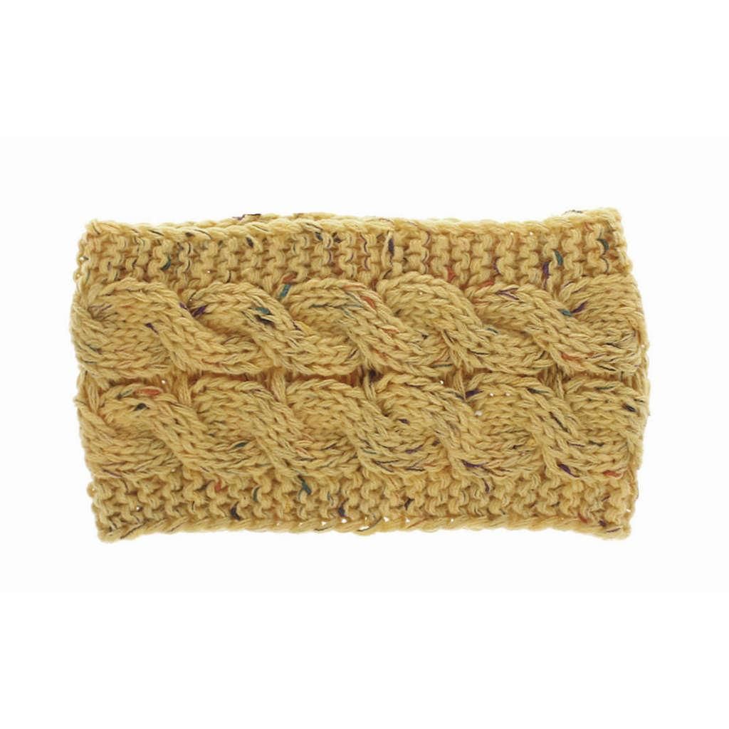 Yellow Yarn Color Ear Warmer Headband For Women Hair