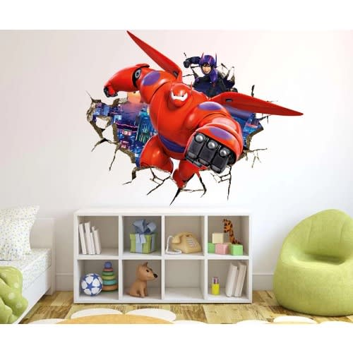 6d Kids Decorative Hero 6 Cartoon Wall Sticker