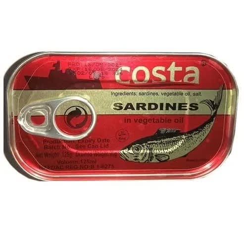 Costa Sardine In Vegetable Oil - 125g &times;12..