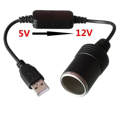 Car Cigarette Lighter Socket Usb 5v To 12v Power Bank Light Adapter Gps Socket