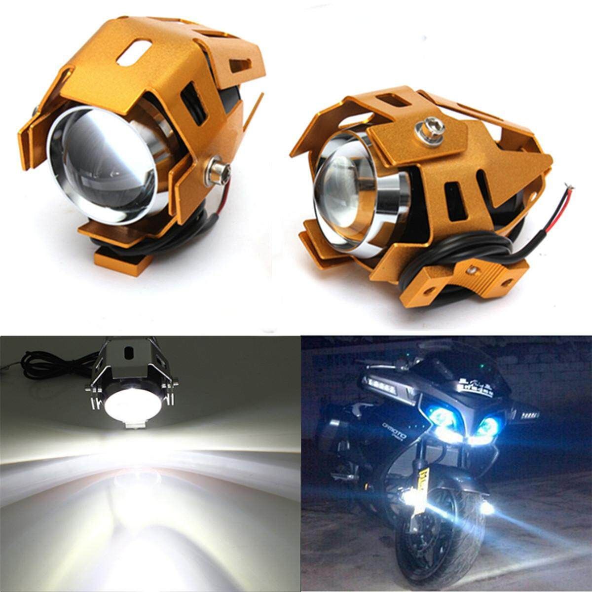 2 PCS Motorcycle U5 LED High Bright White Driving Spot Headlight Lamp 125W