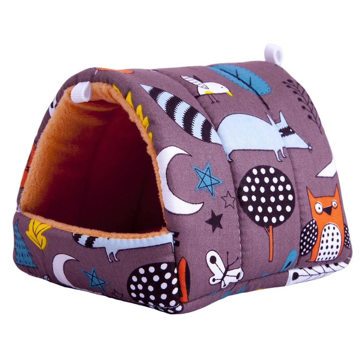 Comfortable Pet Bed Cozy Critter Nest Warm Bite-proof Home for Small Tan