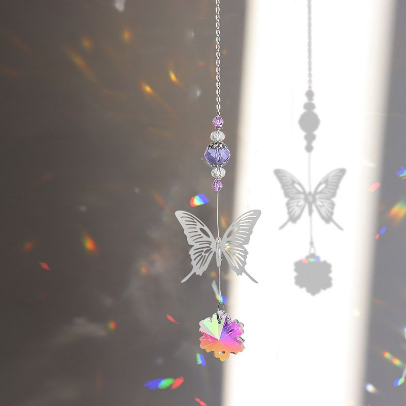 Crystal Wind Chimes Erfly Hanging Ornament Dream Catcher