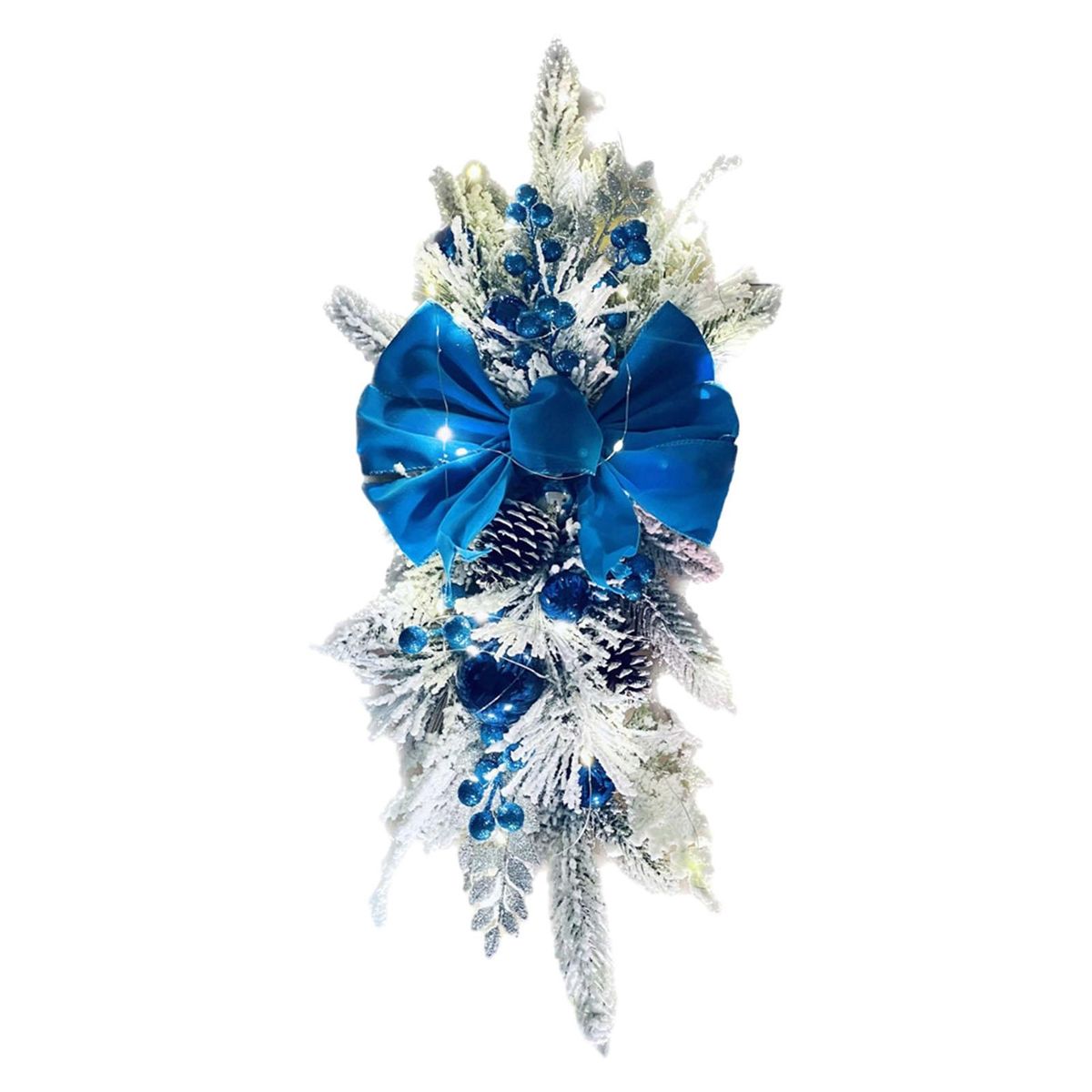 Christmas Staircase Garland Festive Holiday Decor for Staircases Blue