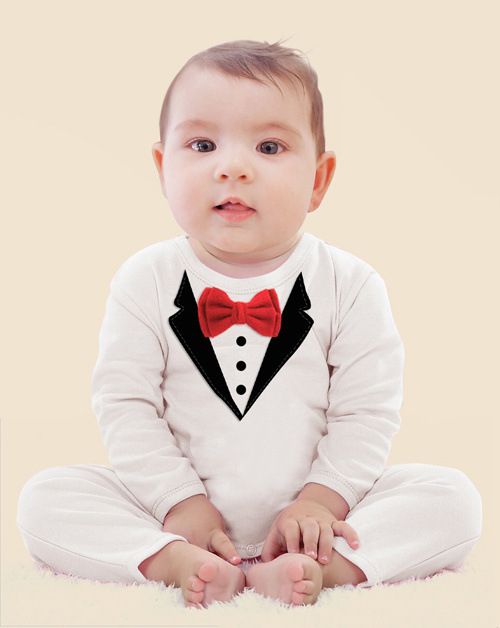 Baby Boy Gentleman Christening/ Birthday Romper - White