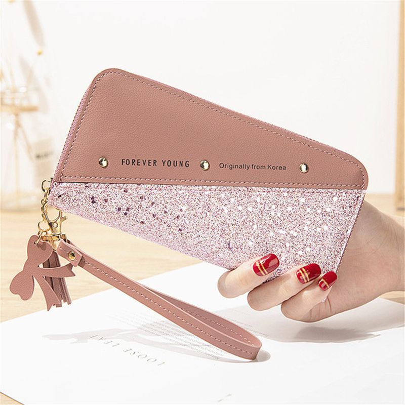 Patchwork Diamonds PU Leather Forever Young Wallet
