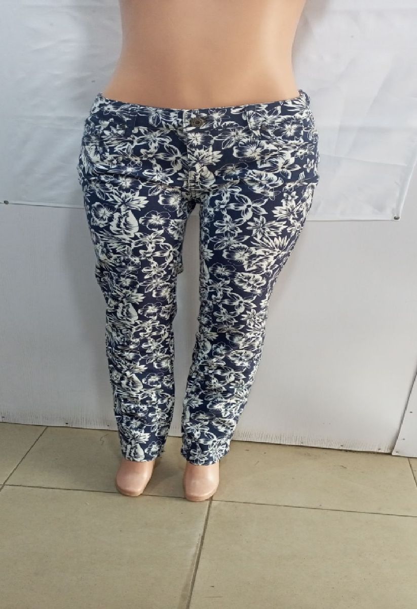 Quality None Washing Turkey Ladies Stock Jeans - Blue/white