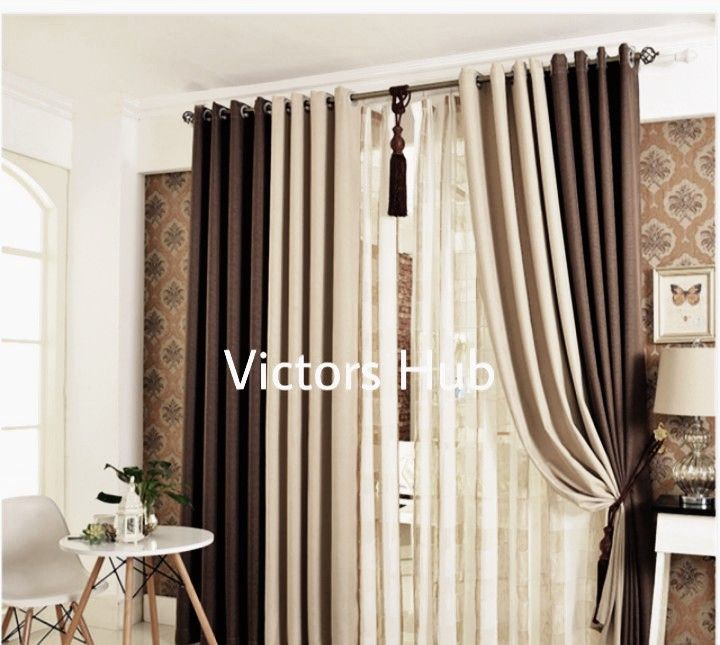 7.5ft. By 7.5ft. High Quality Curtain -Gold And Brown