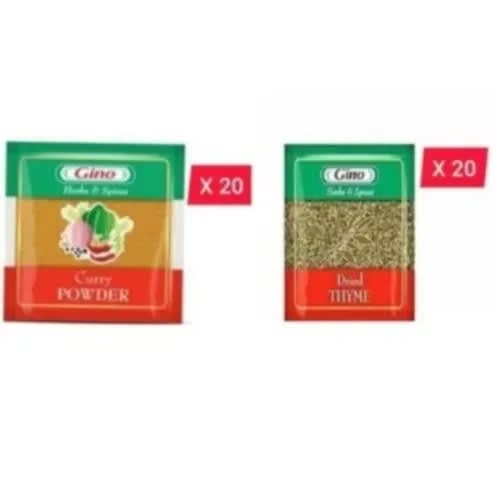 Gino Curry Powder &times; 20 Sachets + Dried Thyme &times; 20 Sachets
