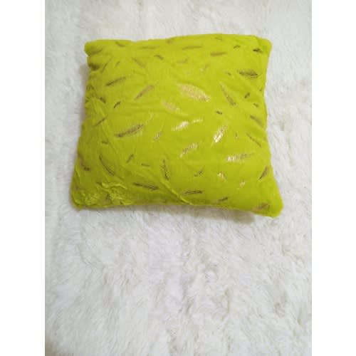 Bronzing Leafy Plush Throw Pillow Cover With Fibre - Fruit Green45cmx45cm