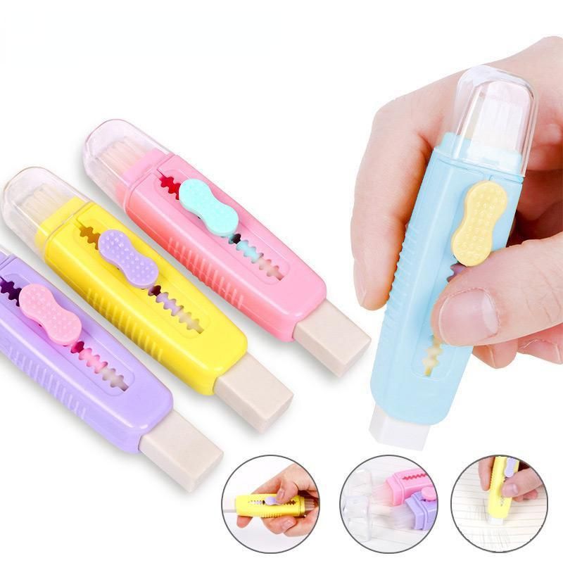 2PCS Push-pull Design Erasers with Brush