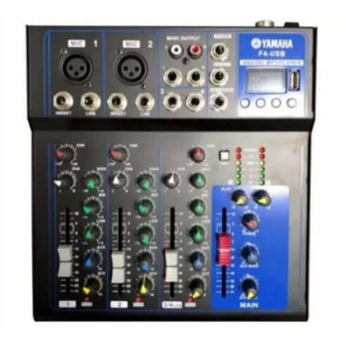4 Channels Digital Mic Line Audio Mixing Console Mixer With Bluetooth And Usb