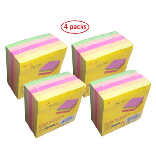 Stick On Note Pad -400 Sheets - 4pcs