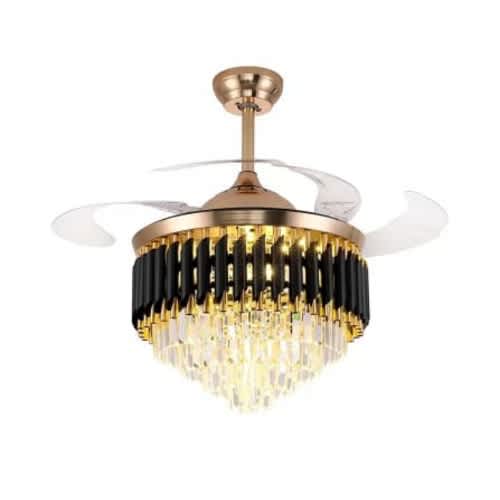 Ceiling Chandelier Fan Light With In-built Bluetooth Speaker 500mm
