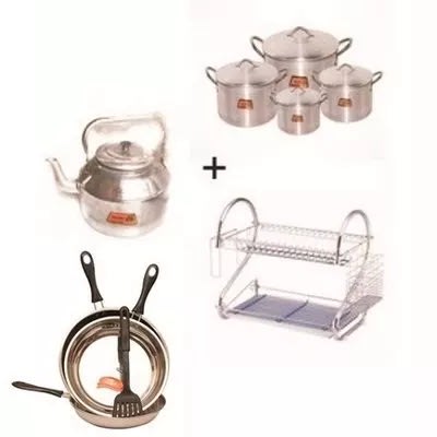 Kitchen Bundle - Pots, Frying Pan, Kettle & Rack