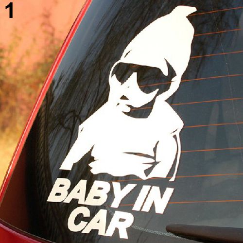 Baby On Board Car Safty Sticker Decal Waterproof Night-White