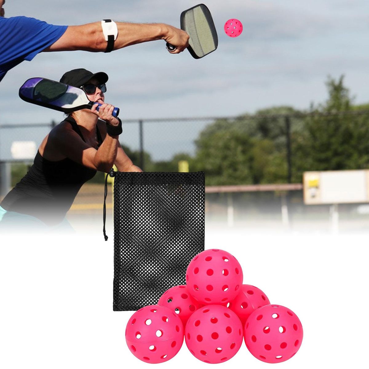 6 Pieces 40 Holes Pickleball Balls Pickle Balls Sports