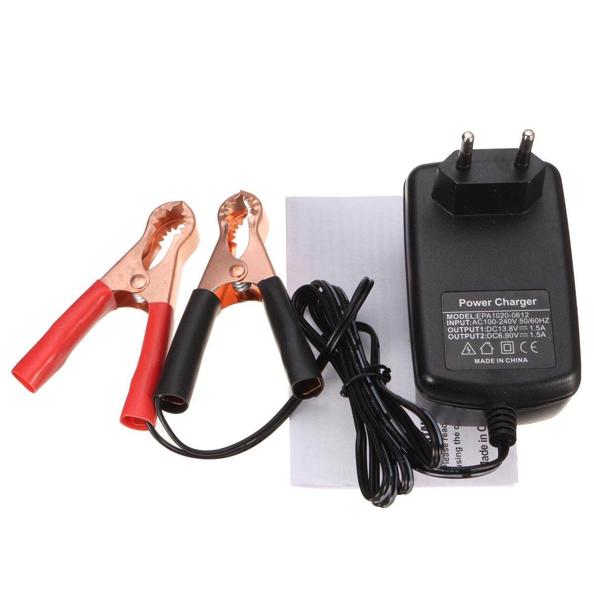 6V/12V 1.5Amp Smart Motorcycle Ebike Car Charger For Lead Acid Batteries