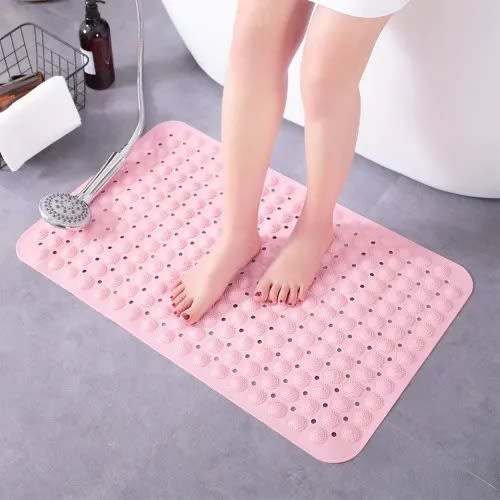 Anti-skid Shower Mat For Bathroom With Large Strong Suction-38cmx76cm