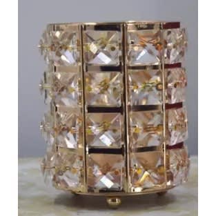 Round Crystal White Wall Bracket Light With Gold Details