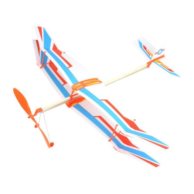 Biplane Glider  Thunderbird Rubber Band Power Plane Helicopter Model-Multicolor-