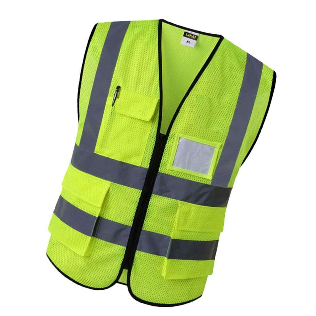Reflective Safety Vest Engineer Construction Gear-Yellow M