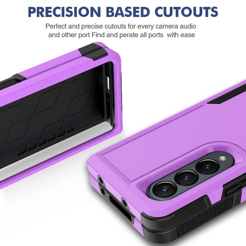 For Samsung Galaxy Z Fold4 2 In 1 PC + TPU Shockproof Phone Case(Purple)
