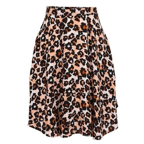 Leopard Print Skater Skirt