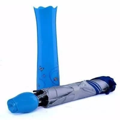 Rose-Bottle Shaped Foldable Umbrella - Blue