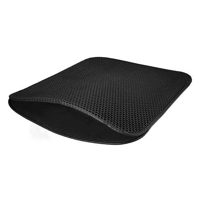 Pet Cat Litter Mat EVA Double-Layer Trapper Mats Non-slip Black