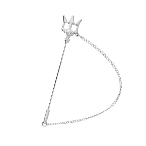 Silver Triton Brooch With Chain