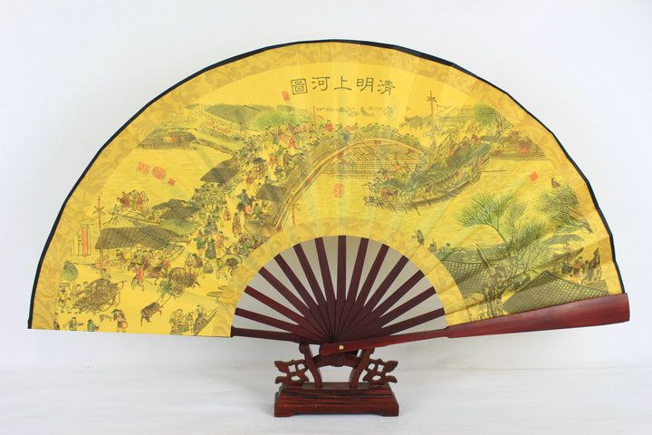 Painting Big Folding Inches Decoration Chinese For Man 13 Weddings For Home Ethnic Fan Hand Silk Fans Crafts Fan Gift Bamboo