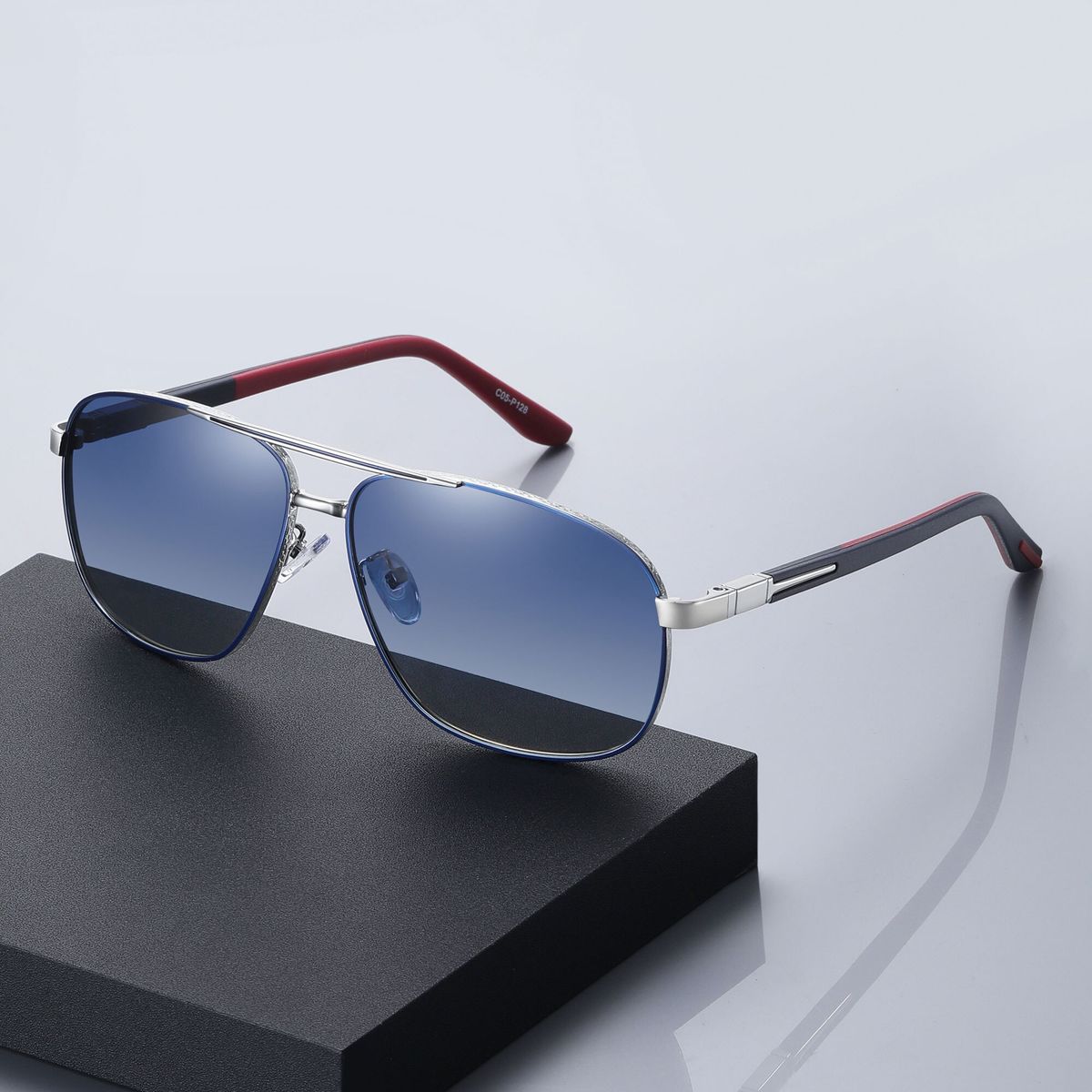 Mens Aviator Sunglasses Oversized Square Metal Frames Shades