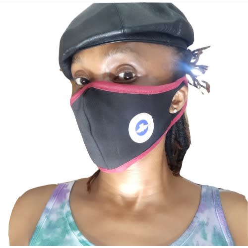 Redeem Bias Taped Breathable Protective Face Mask - Black/burgundy