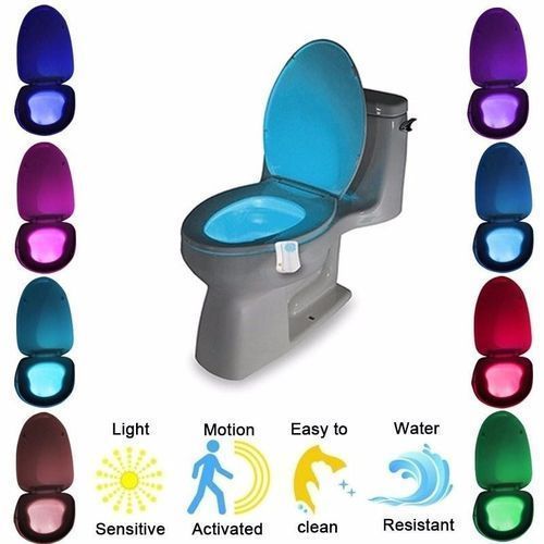 New Automatic Change Colors LED Light Night  Intelligent Body Motion Sensor Portable Seat Toilet Lamp For Emergency Bathroom /WC