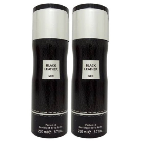 Black Leather Perfumed Deodorant Body Spray-200ml X 2pieces