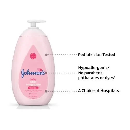 Johnson's Moisturizing Pink Baby Lotion With Coconut Oil - 27.1 Fl. Oz - 800ml