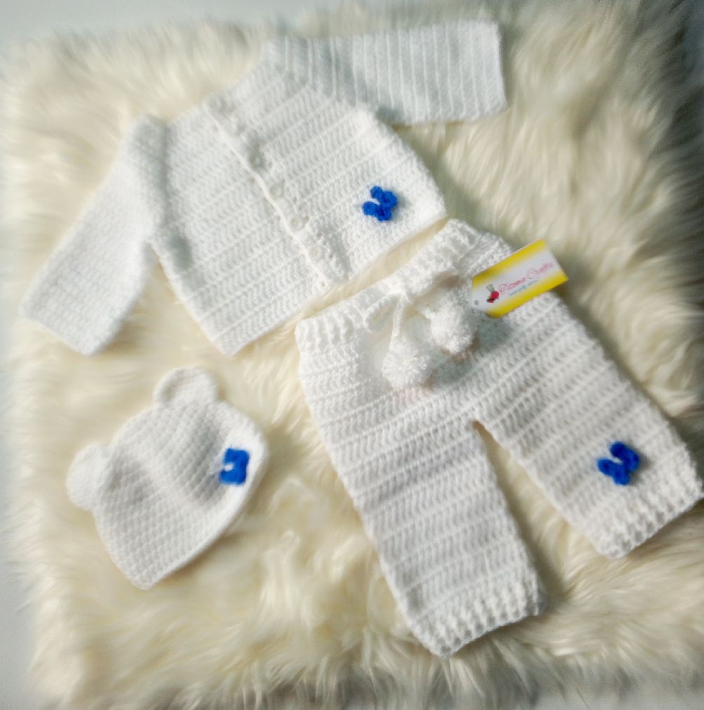 Babies' Crochet Christening Sweater Set