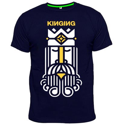 Kinging Print T-Shirt - Navy Blue