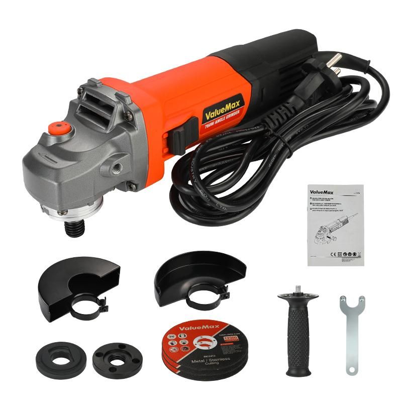 ValueMax 760W Corded Angle  Grinding/ Machine Powerful Tool 220-240V With 3PC 125mm  Discs