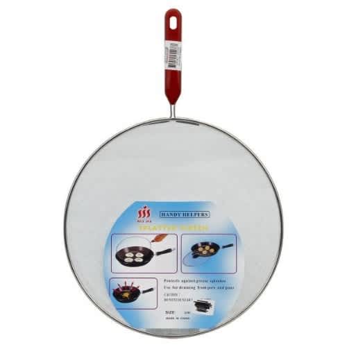 Metal Splatter Screen With Red Handle - 29cm