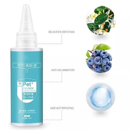 1Bottle 60ML Pet Eye Drops Dogs Cats Eyes Tear Stain Remover, Anti-inflammatory