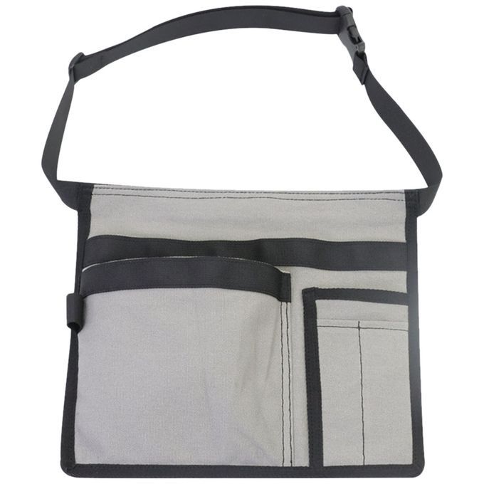 Portable Adjustable Canvas Tool Waist Bag Multi-Pocket Repair Grey