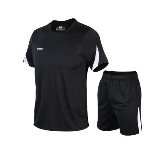 2 In 1 Sport Wear - Short & T-shirt - Black