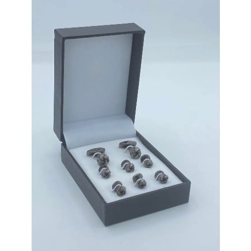 8-in-1 Twisted Inspires Black Men's Cufflinks Set