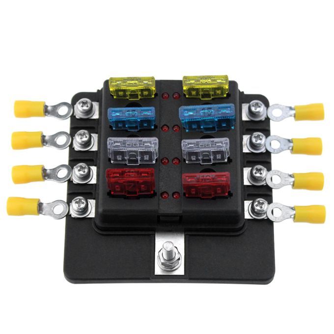 8 Way Fuse Box Holder Fuse Blocks With LED Indicator 10Pcs