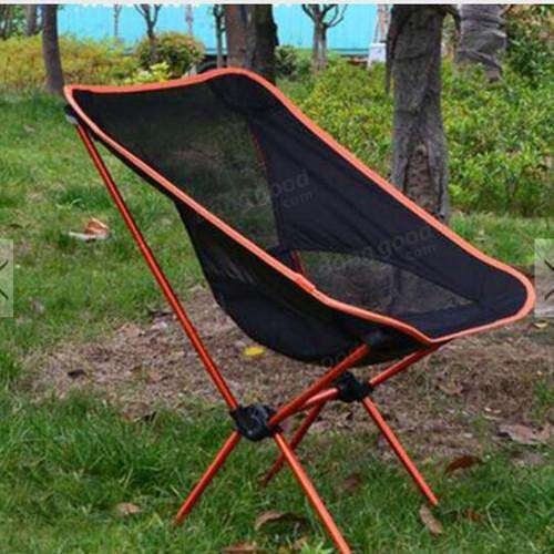 Outdoor Portable Folding Chair Camping Hiking Beach Seat Stool For BBQ Picnic Orange Yellow Orange Yellow