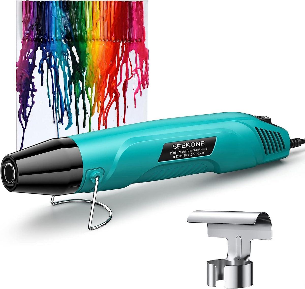 Heat Gun, 350&deg;C Multi Function Portable Mini Hot Air Gun 320W with Overload Protection, 1.5m Ultra-Long Double Insulated Cable, Reflector Nozzle for DIY, Craft Embossing, Electronics